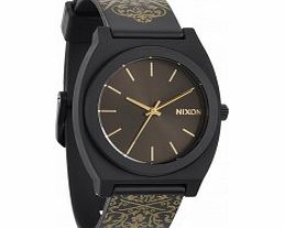 Nixon Mens Time Teller P Black Gold Ornate Watch