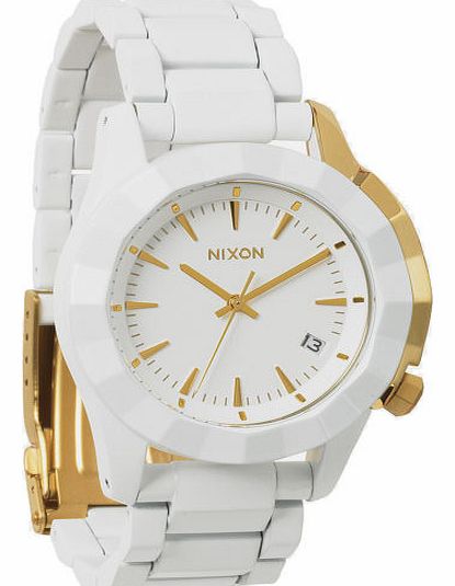 Nixon Monarch Watch - All White/Gold Colour