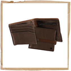 Nixon Rift Leather Wallet  Brown