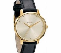 Nixon The Kensington Leather Gold Watch