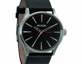 Nixon The Sentry Leather Black White Watch