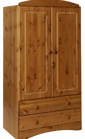 NJA Furniture Aviemore 2-Door 2-Drawer Combi Robe, 153 x 82 x 49 cm, Antique Pine