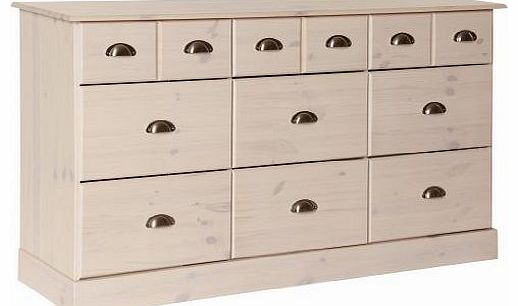 NJA Furniture Terra 6 Plus 3-Drawer, 79 x 134 x 39 cm, White