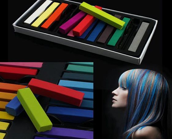 NMIT 12 QUALITY NON TOXIC COLOUR SOFT TEMPORARY HAIR CHALK PASTELS WASH OUT DYE SALON EASY WASH OUT BEAUTY KIT