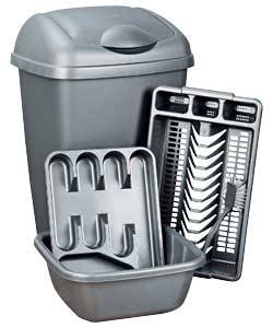 4 Piece Silver Plastic Kitchen Set