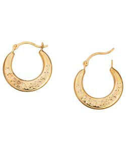no 9ct Gold Princess Creole Earrings