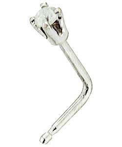 no 9ct White Gold Diamond Set Nose Stud