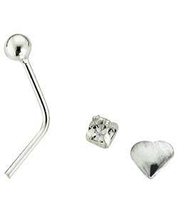 no 9ct White Gold Nose Studs