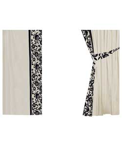 no Clarissa Black and Cream Curtains - 66 x 72 inches