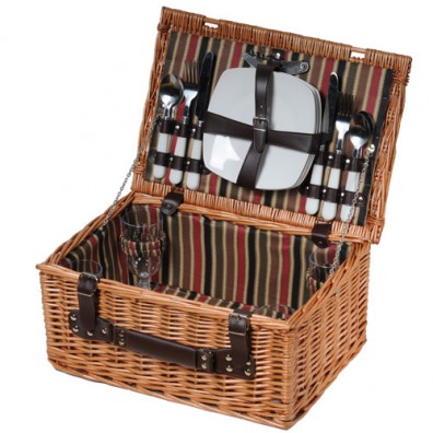 No Deluxe 4 Person Willow Picnic Basket 1204041