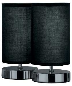 no E-Save Pair of Black Minister Table Lamps