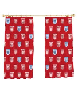 no England Classic Red Football Curtains - 66 x 54