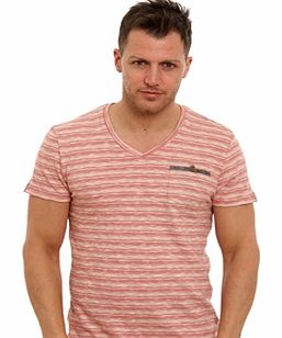 No Excess Stripes Jersey V-Neck T-Shirt