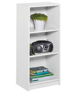 Half Width Small Extra Deep White Bookcase