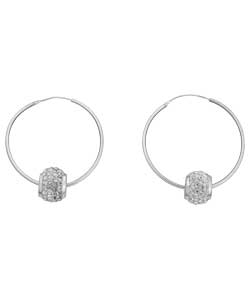 no Ice Glitz Sterling Silver Hoop with Crystal