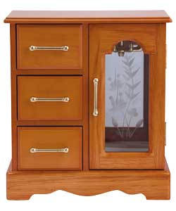 no Oak 3 Drawer Jewellery Wardrobe