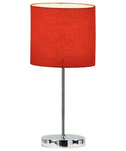 no Red Fabric Shade Stick Table Lamp