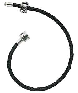 no Sterling Silver and Leather Cord Charm Bead