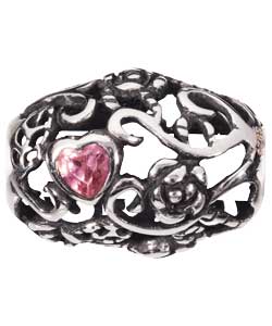 no Sterling Silver Charm Bead With Heart Stone