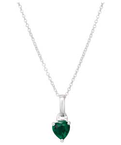 no Sterling Silver Created Emerald May Birthstone
