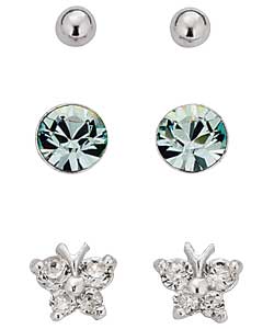 no Sterling Silver Cubic Zirconia Stud Earrings -