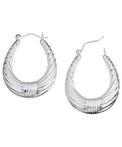 no Sterling Silver Faceted Creole Earrings