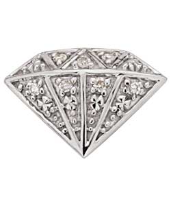 no Sterling Silver Gents Diamond Stud Earring