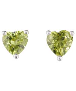 no Sterling Silver Peridot August Birthstone Stud