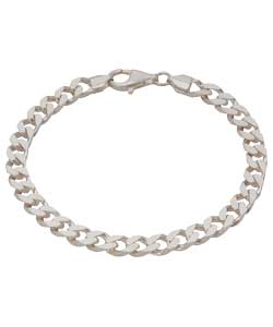 no Sterling Silver Solid Mens Curb Bracelet