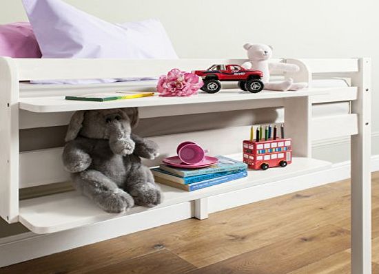 Noa and Nani Cabin Bed Double Shelf Multi Purpose shelf ideal for Midsleepers White