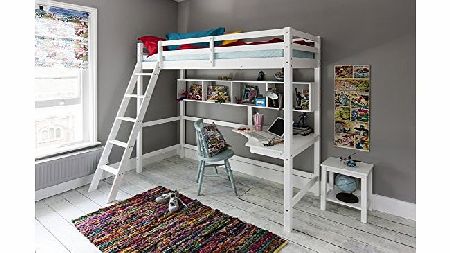 Noa and Nani Cabin Bed High Sleeeper with Desk in WHITE ,New york 26 Loft Bed