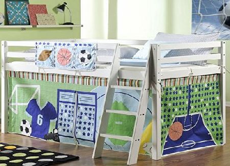 Noa and Nani Cabin Bed Mid Sleeper in WHITE with Tent SPORTS 578WG SPORTS