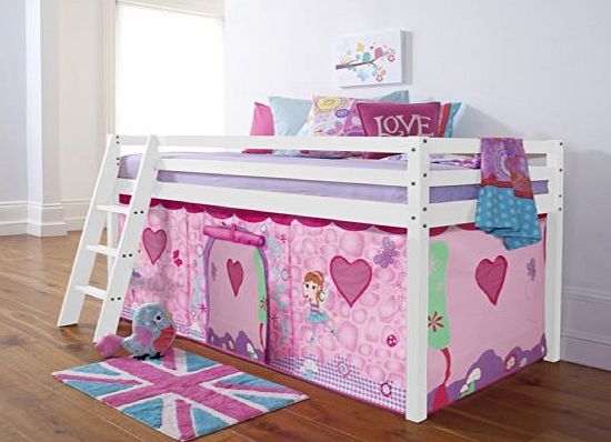Noa and Nani Cabin Bed with Fairies Tent in White with Tent 578WG-FAIRIES