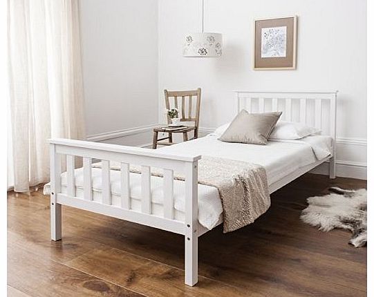 Single Bed in White 3ft Single Bed Wooden Frame WHITE Dorset