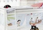 Noa and Nani White Midsleeper Cabin Bed with Pirate Pete Tent