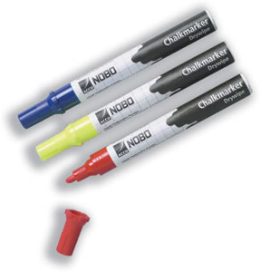 Nobo Chalkmarker Pens Drywipe Assorted Colours