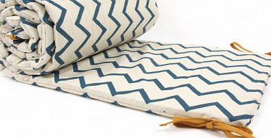 Nobodinoz Cot bumper - zig zag Blue `One size