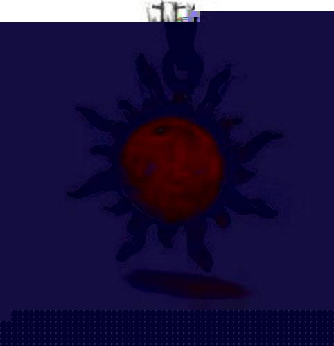 Noda Amber and Sterling Silver Small Sun Pendant