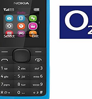 105 Mobile Phone Tough Long Life Cheap - Pay As You Go - Prepay - PAYG (O2 with 10 Credit, Cyan Blue)