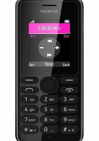Nokia 108 UK Sim Free Mobile Phone - Black