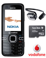 6124 + Nokia Stereo Bluetooth Headset + 4GB Memory Card Vodafone ANYTIME 300 + 250 TEXTS 18 Months
