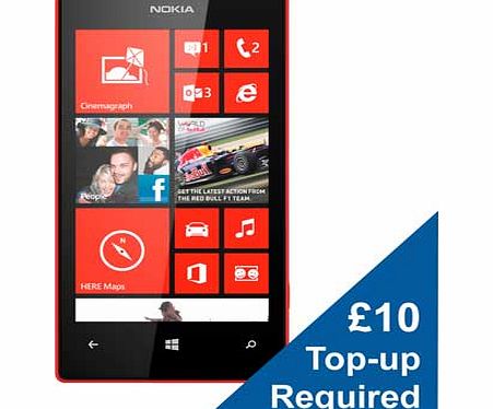 O2 Nokia Lumia 520 Mobile Phone - Red