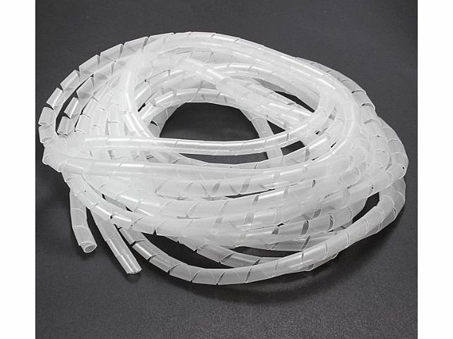 Nollmit WHITE 2M Spiral Cable Wrap Tidy Hide Banding office computer Cinema Wire storage (6X8X10.8mm)