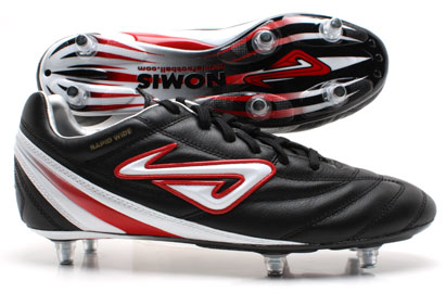 Nomis Rapid 6 Stud SG Football Boots Black / White