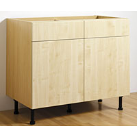 Non-Branded 1000mm Drawerline Base Unit Linea Maple