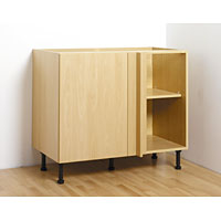 Non-Branded 1000mm Highline Corner Base Unit Linea Beech