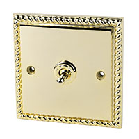 Non-Branded 1G 2W 6A Toggle Sw Georgian Brass