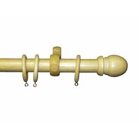 Non-Branded 2.4m x 28mm Curtain Pole Natural Pine