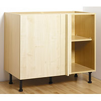 Non-Branded 800mm Highline Corner Base Unit Linea Maple