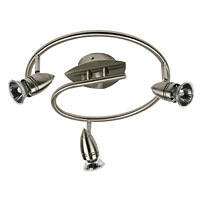 Non-Branded Adjustable Spotlight 3 Light Spiral Matt Chrome